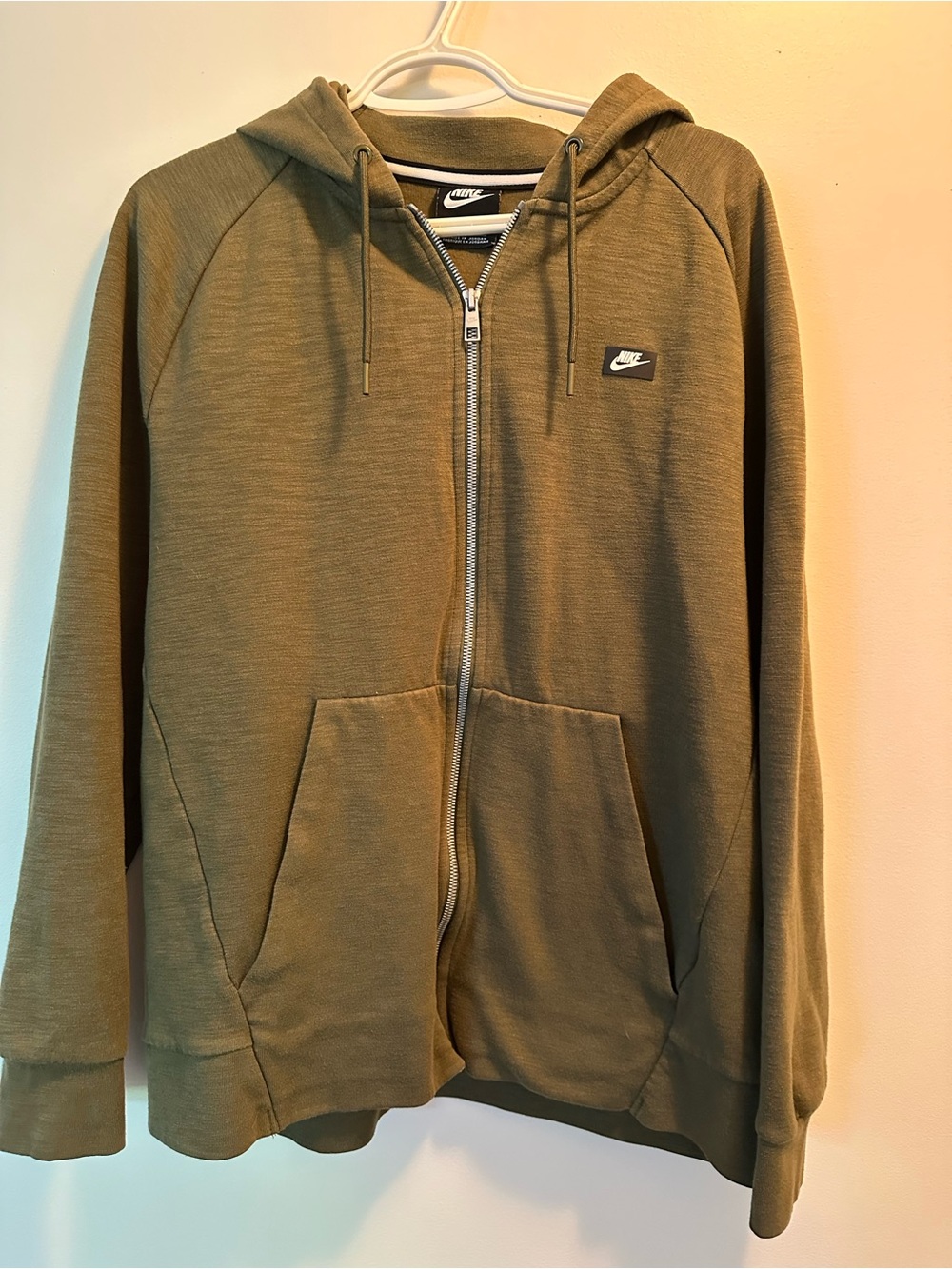 Nike Men’s Olive Zip-Up Hoodie Sweater